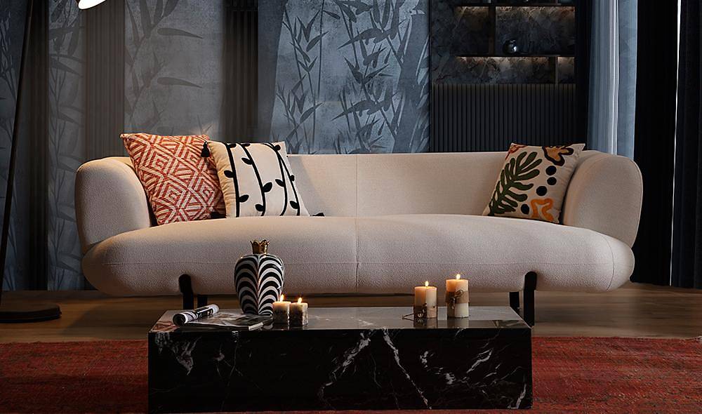 Brown Koltuk Takımı - Krem Pembe Koltuk Takımı