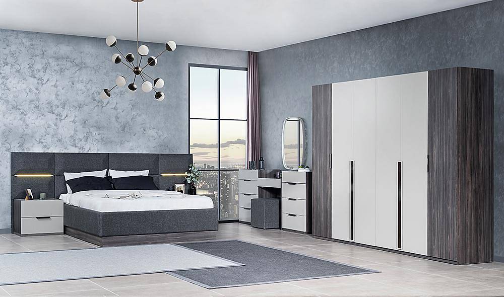 Cardea Bazalı Yatak Odası - Mobilya Kapaklı Yatak Odası