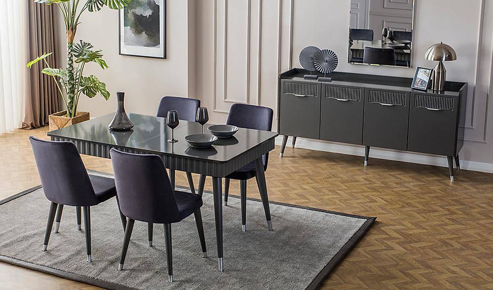 Argemon Yemek Odası - Antrasit Yemek Odası