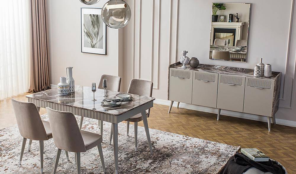 Argemon Yemek Odası - Gri Yemek Odası