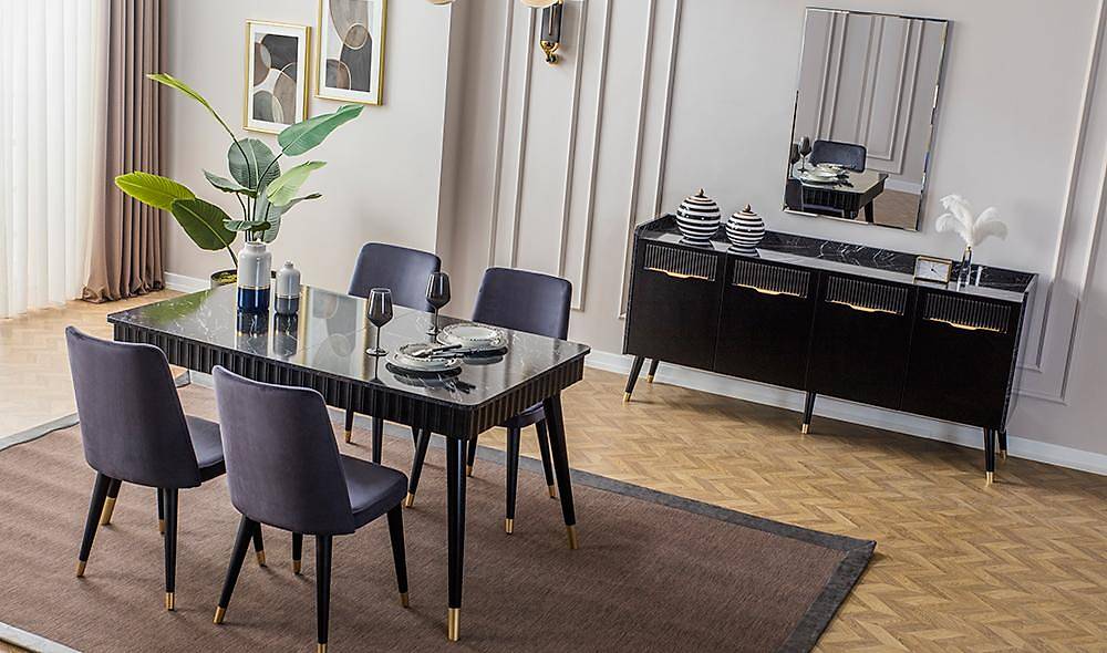 Argemon Yemek Odası - Siyah Yemek Odası