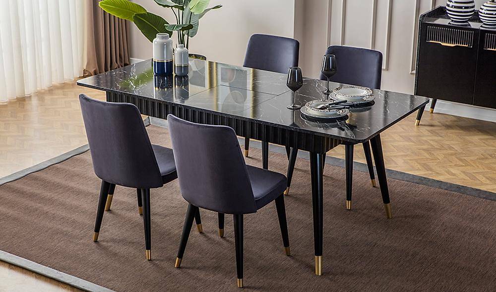 Argemon Yemek Odası - Siyah Yemek Odası