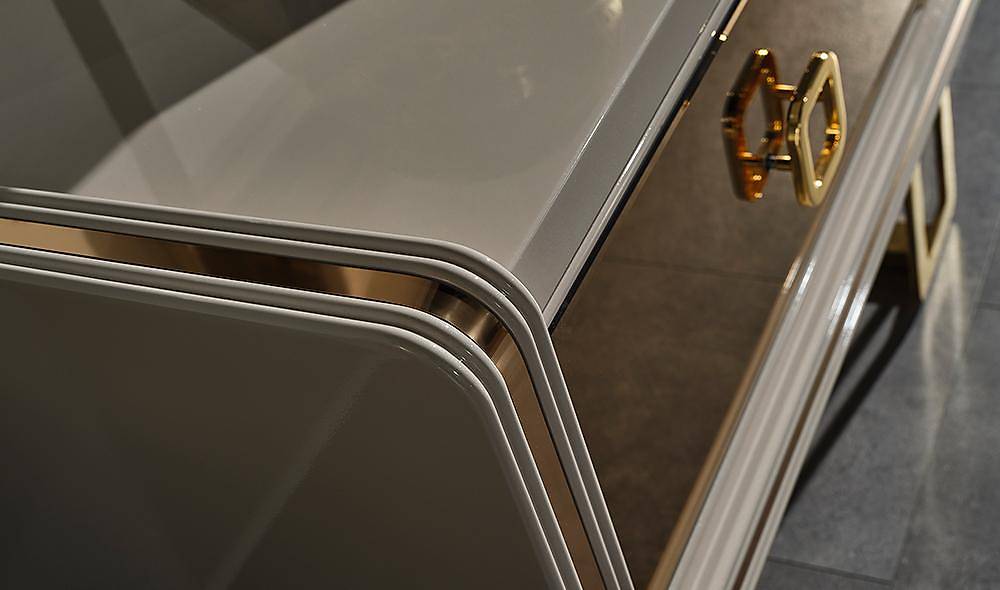 Tiana Tv Ünitesi - Gold - Şömineli TV Ünitesi