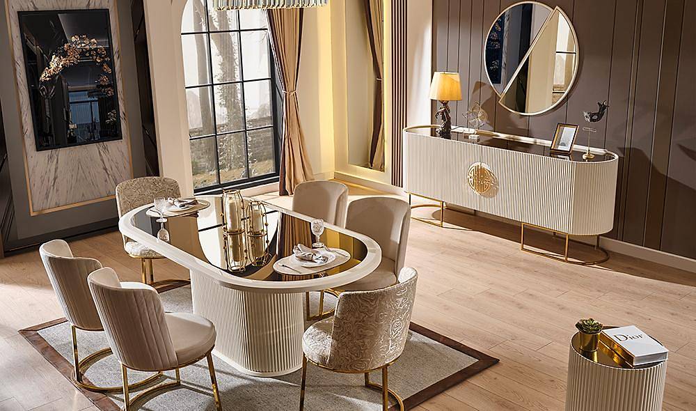 Crown Yemek Odası - Krem Yemek Odası