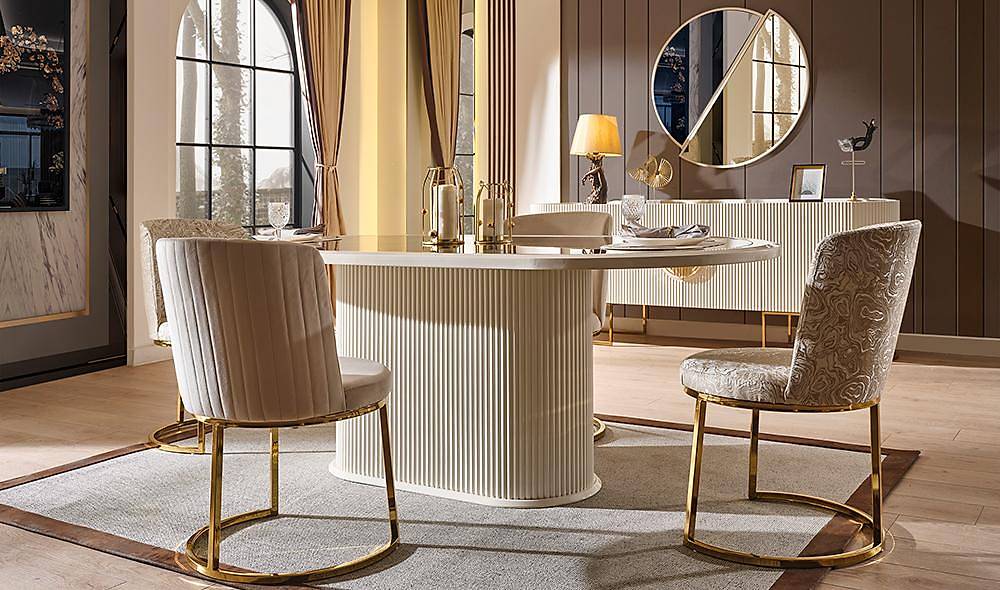 Crown Yemek Odası - Krem Yemek Odası