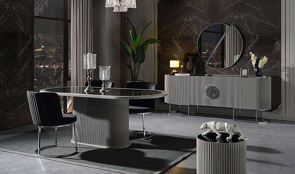 Crown Yemek Odası - Gri Yemek Odası