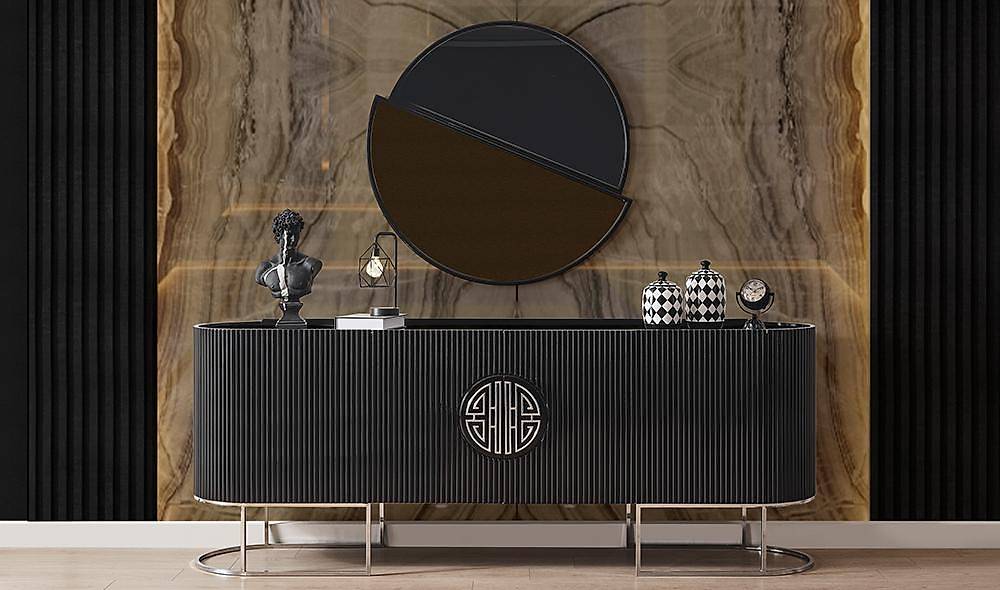 Crown Yemek Odası - Siyah - Silver Yemek Odası