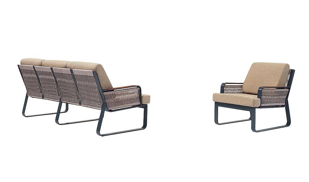 Arven Bahçe Koltuk Takımı Bej - Antrasit Bahçe Oturma Grubu