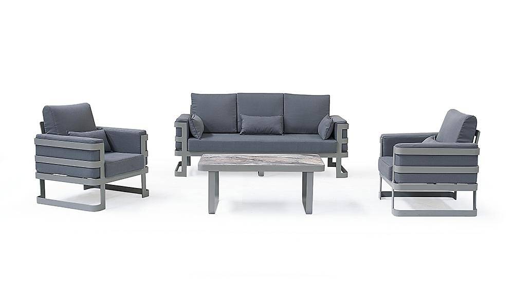 Elizya Bahçe Koltuk Takımı - Gri Bahçe Oturma Grubu