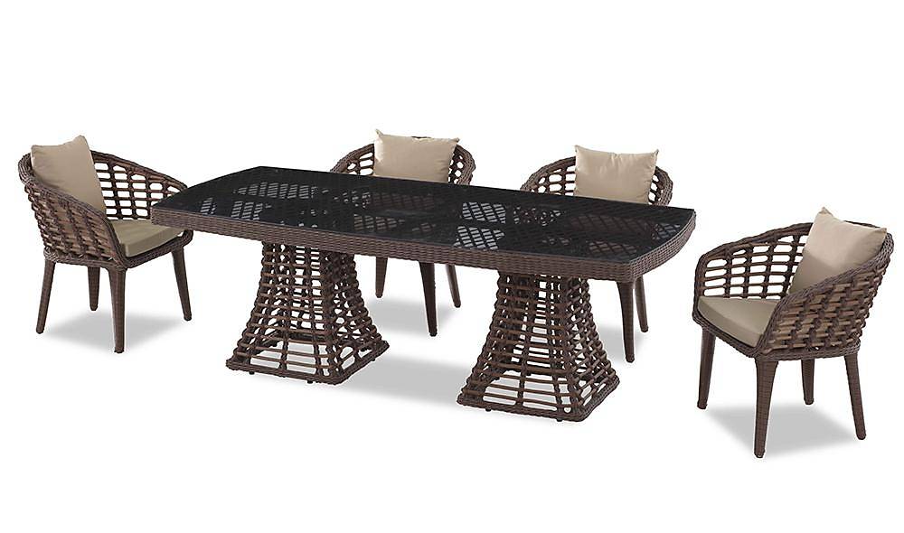 Domino Bahçe Masa Takımı - Kahve Siyah