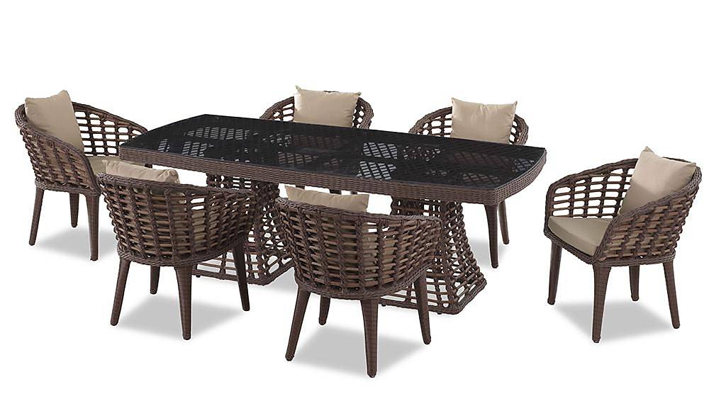 Domino Bahçe Masa Takımı - Kahve Siyah Bahçe Masa Takımı