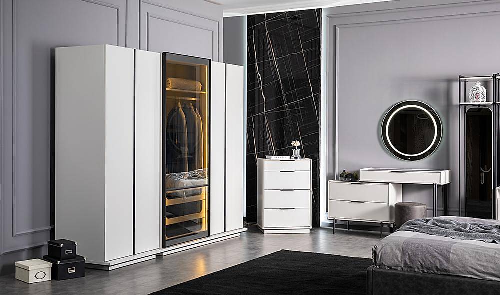 Asus Bazalı Yatak Odası - 6 Kapılı Yatak Odası