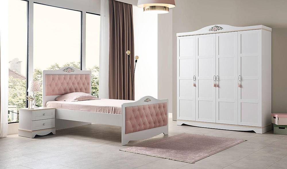 Pink Genç Odası - 4 Kapılı Genç Odası