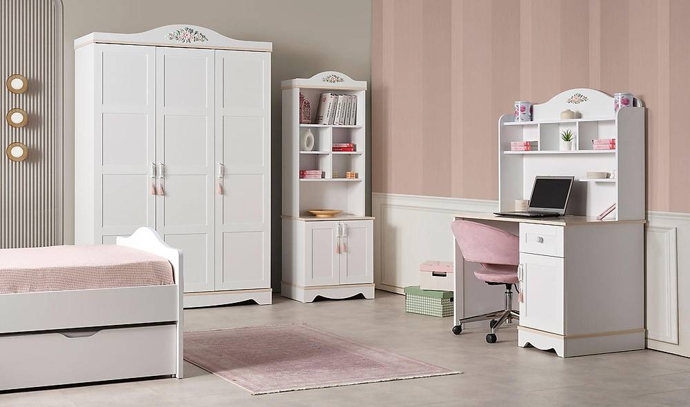Pink Genç Odası - 3 Kapılı Genç Odası