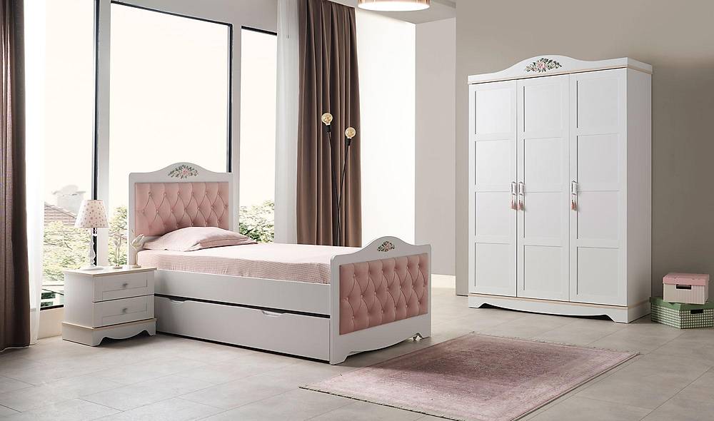 Pink Genç Odası - 3 Kapılı Genç Odası