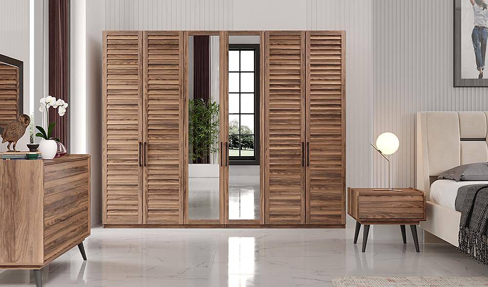 Çizgi Yatak Odası - Ceviz Yatak Odası