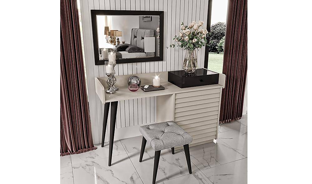 Çizgi Yatak Odası - Ekru Yatak Odası