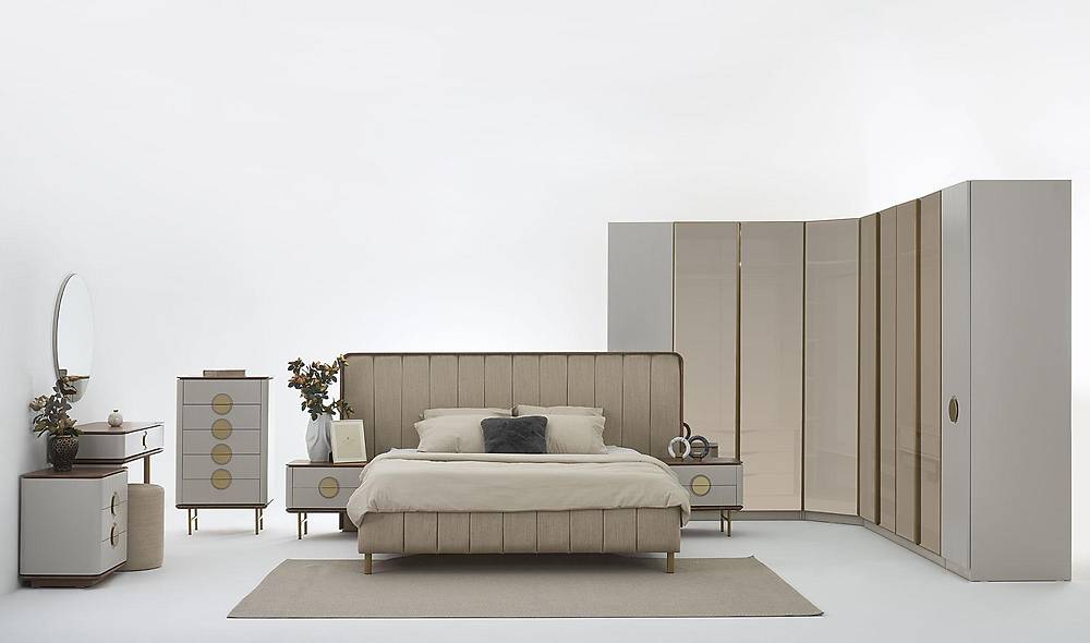 Artut Bazalı Yatak Odası - Köşe Dolaplı Giyinme Odası