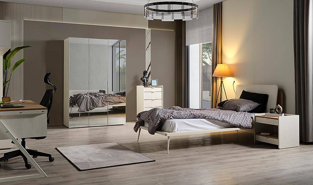 Moderno Genç Odası - 3 Kapılı Aynalı Genç Odası