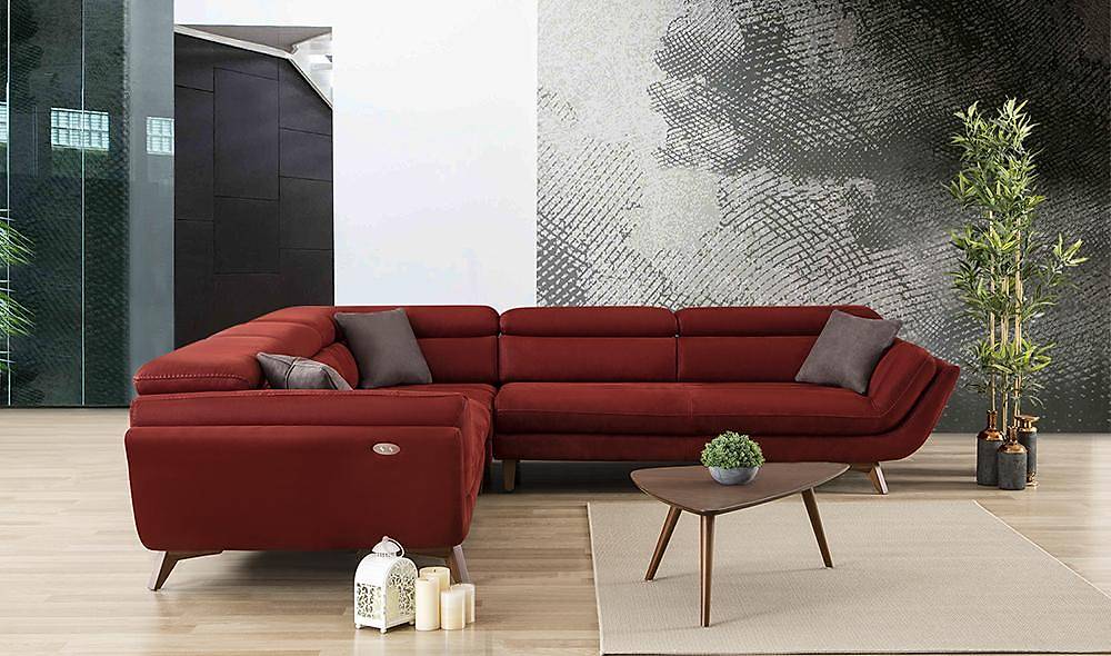 Mikanos Motorlu Köşe Takımı - Kırmızı Köşe Koltuk