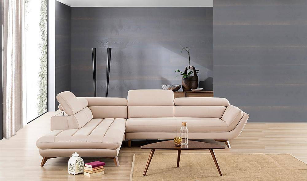 Mikanos Motorlu Köşe Takımı - Krem Köşe Koltuk