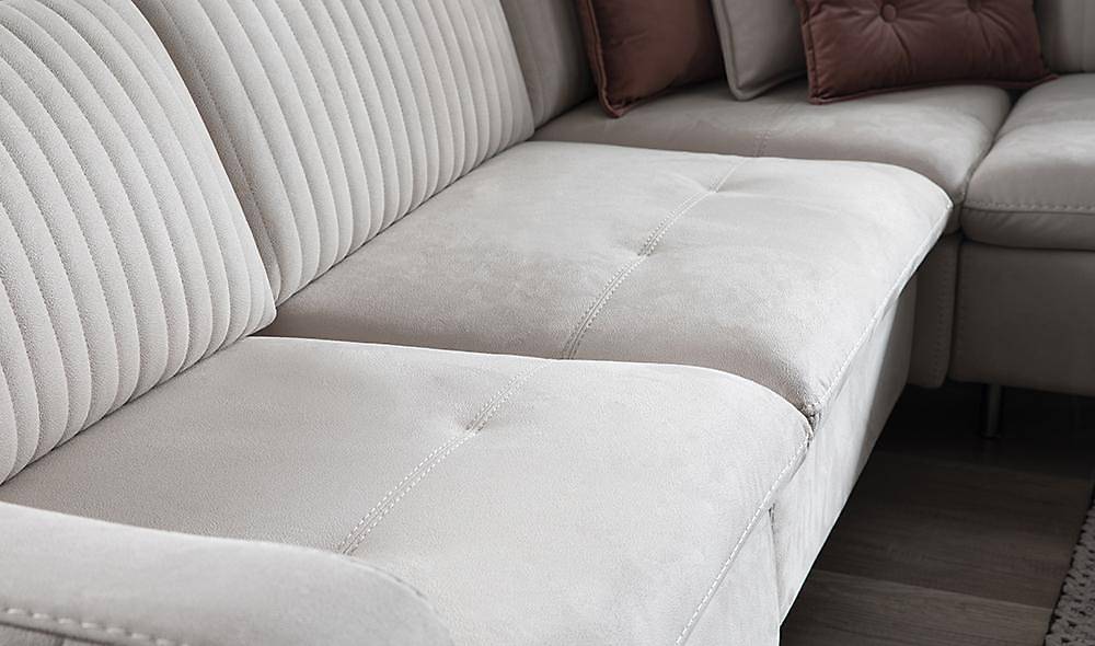 Micro Motorlu Köşe Takımı - Krem Köşe Koltuk