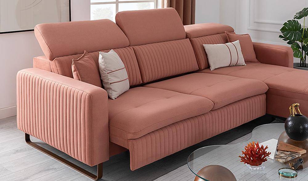 Micro Motorlu Köşe Takımı - Pembe Köşe Koltuk
