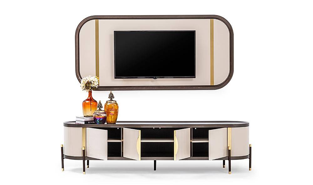 Leaf Tv Ünitesi - Kahverengi TV Ünitesi