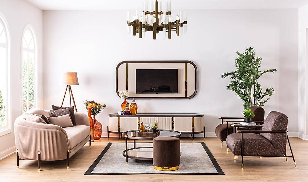 Leaf Tv Ünitesi - Kahverengi TV Ünitesi