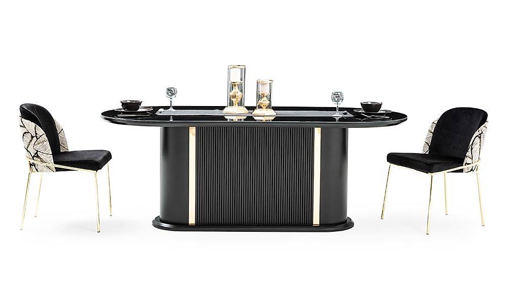 Leaf Yemek Odası - Siyah Yemek Odası