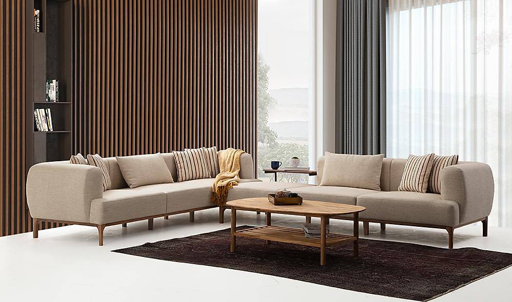 Balat Köşe Takımı - Krem Köşe Koltuk