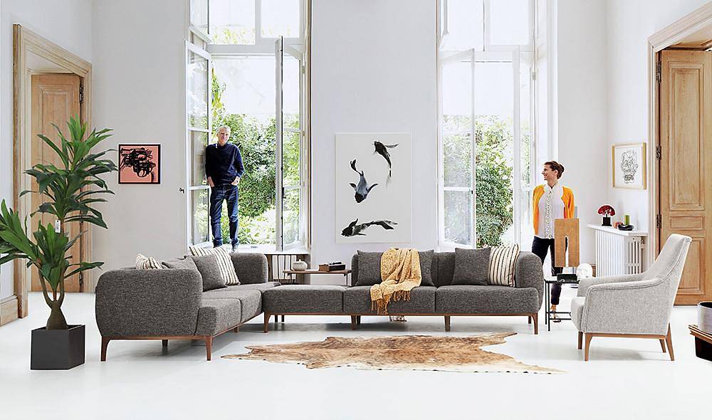 Balat Köşe Takımı - Gri Köşe Koltuk