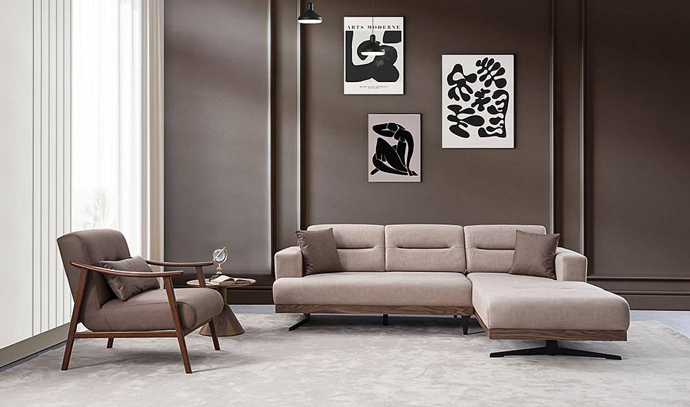 Pratico Köşe Takımı - Bej Köşe Koltuk