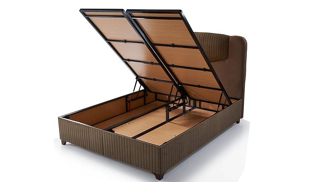 Plato Baza + Başlık - Kahve Yatak Baza Başlık