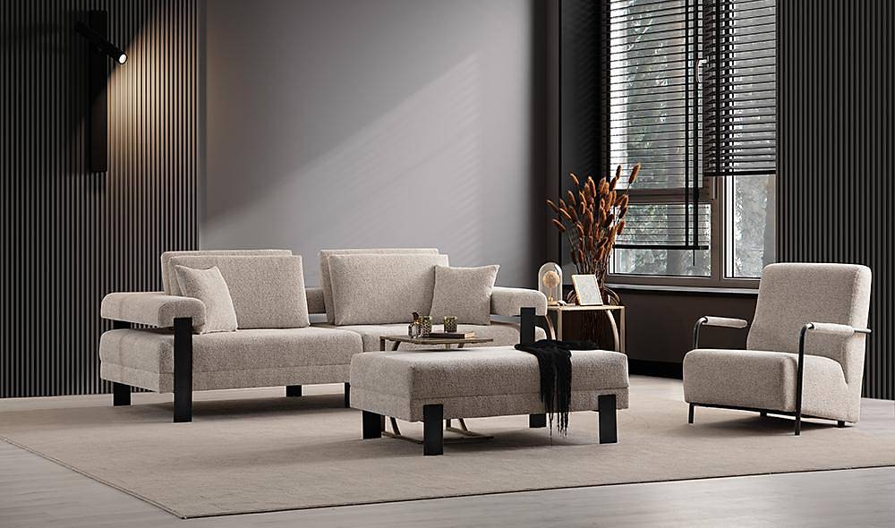 Everest Koltuk Takımı - Siyah - Dokuma Koltuk Takımı