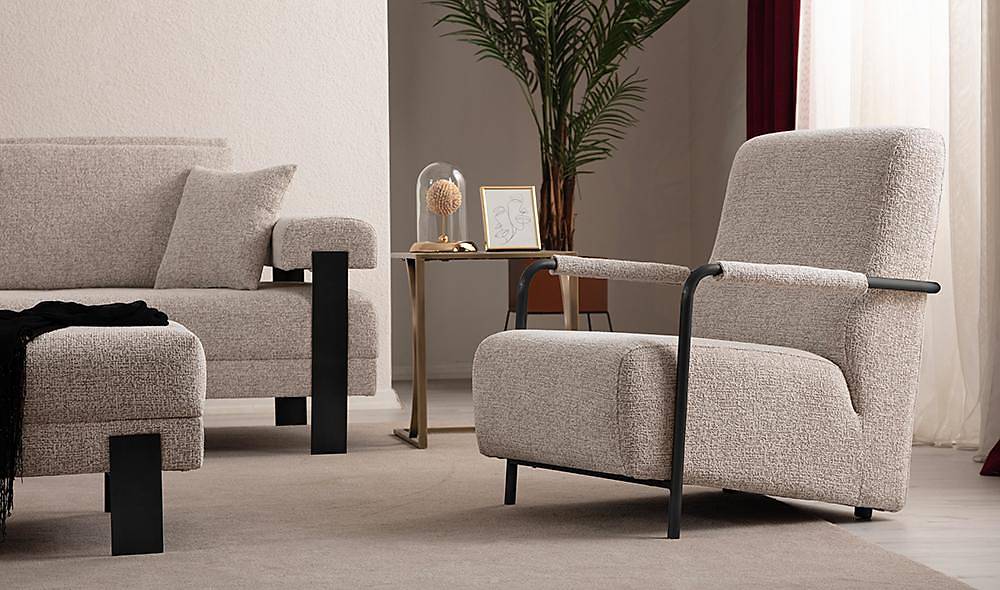 Everest Koltuk Takımı - Siyah - Dokuma Koltuk Takımı