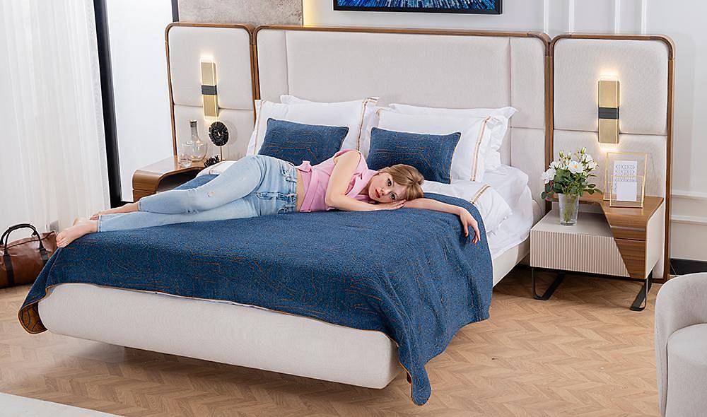 Fox Bazalı Yatak Odası - Köşe Dolaplı Giyinme Odası