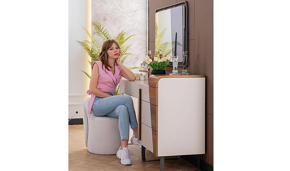 Fox Bazalı Yatak Odası - Köşe Dolaplı Giyinme Odası