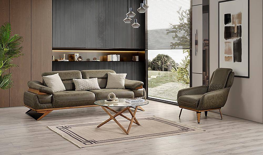 Aura Koltuk Takımı - Ceviz Koltuk Takımı