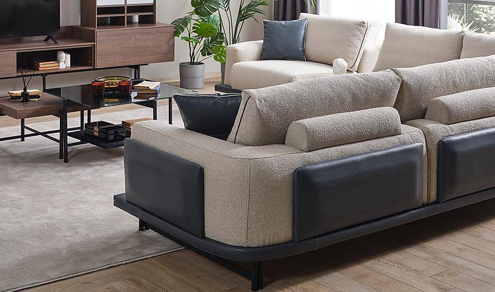 Gusto Köşe Takımı - Krem Köşe Koltuk