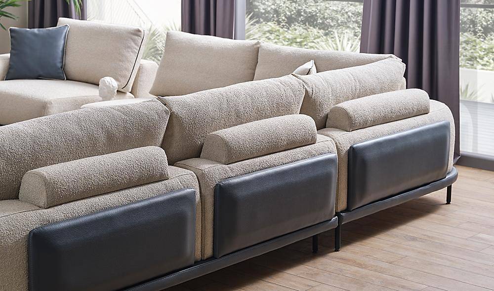 Gusto Köşe Takımı - Krem Köşe Koltuk