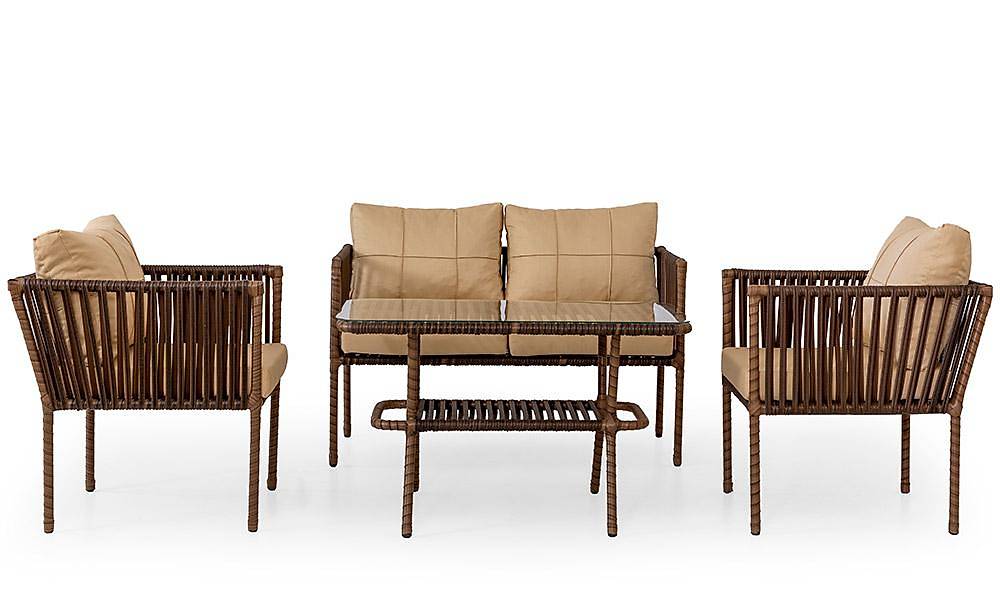 Eleni Bahçe Koltuk Takımı - Krem Bahçe Oturma Grubu