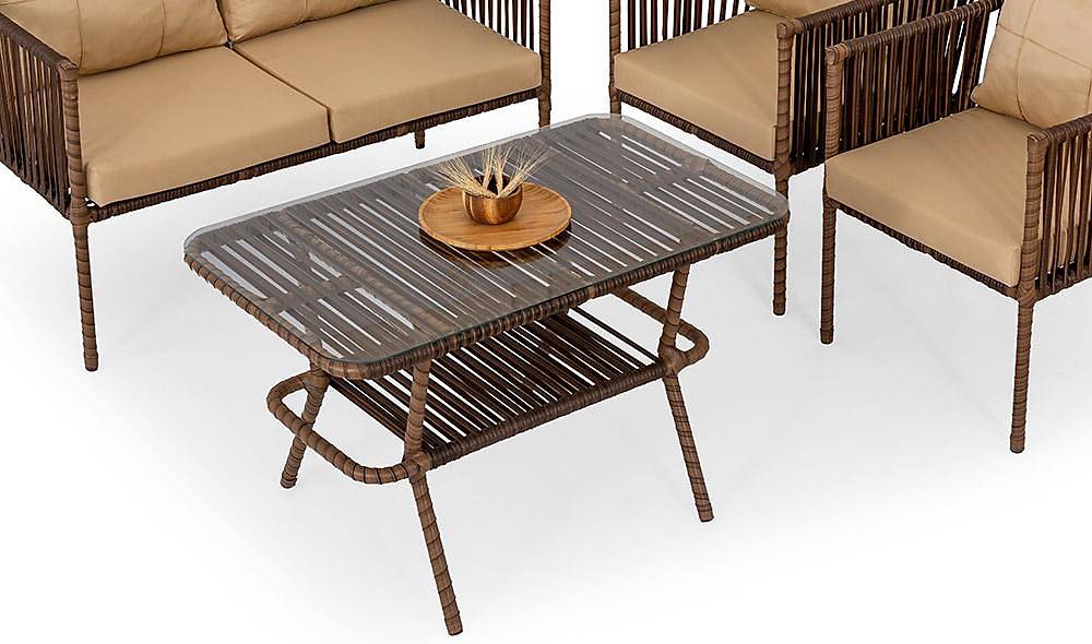 Eleni Bahçe Koltuk Takımı - Krem Bahçe Oturma Grubu