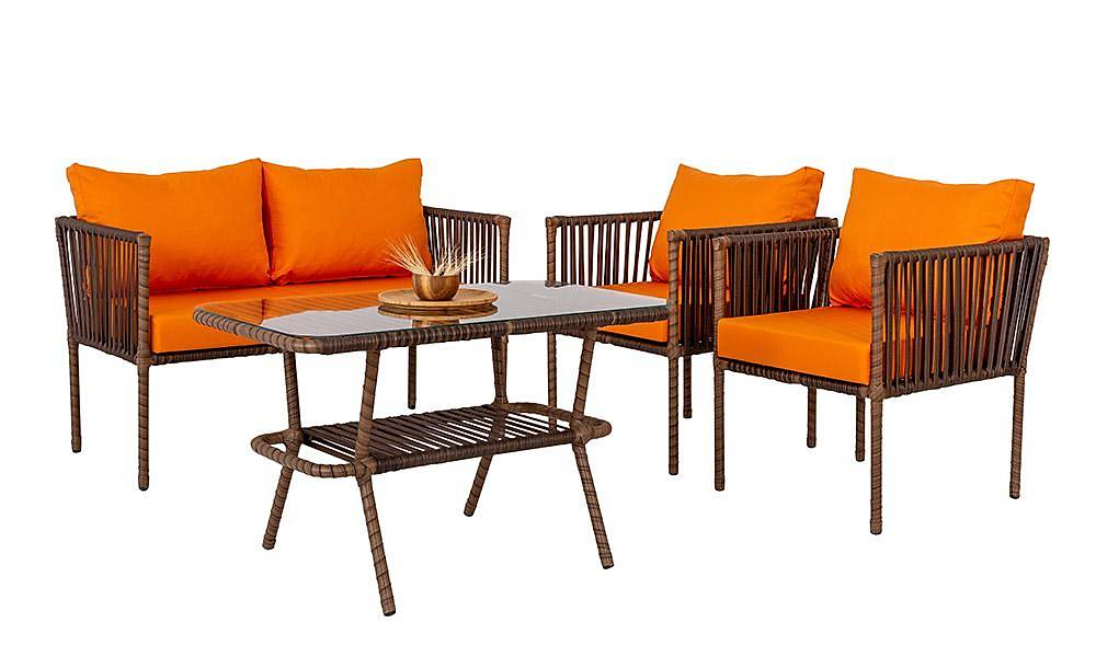 Eleni Bahçe Koltuk Takımı - Turuncu Bahçe Oturma Grubu