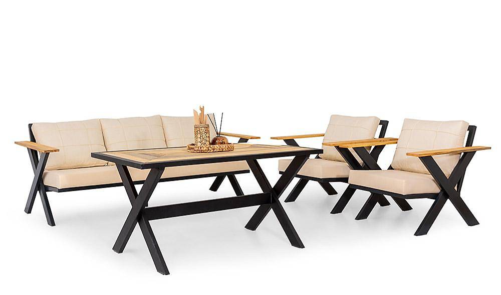 Ekol Bahçe Koltuk Takımı - Siyah Bahçe Oturma Grubu