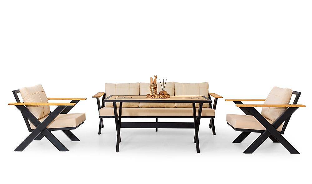 Ekol Bahçe Koltuk Takımı - Siyah Bahçe Oturma Grubu