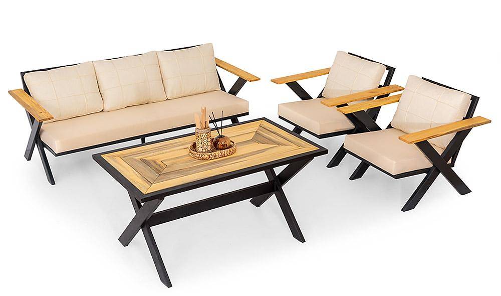 Ekol Bahçe Koltuk Takımı - Siyah Bahçe Oturma Grubu