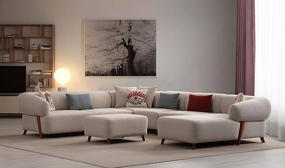 Martel Köşe Takımı - Krem Köşe Koltuk