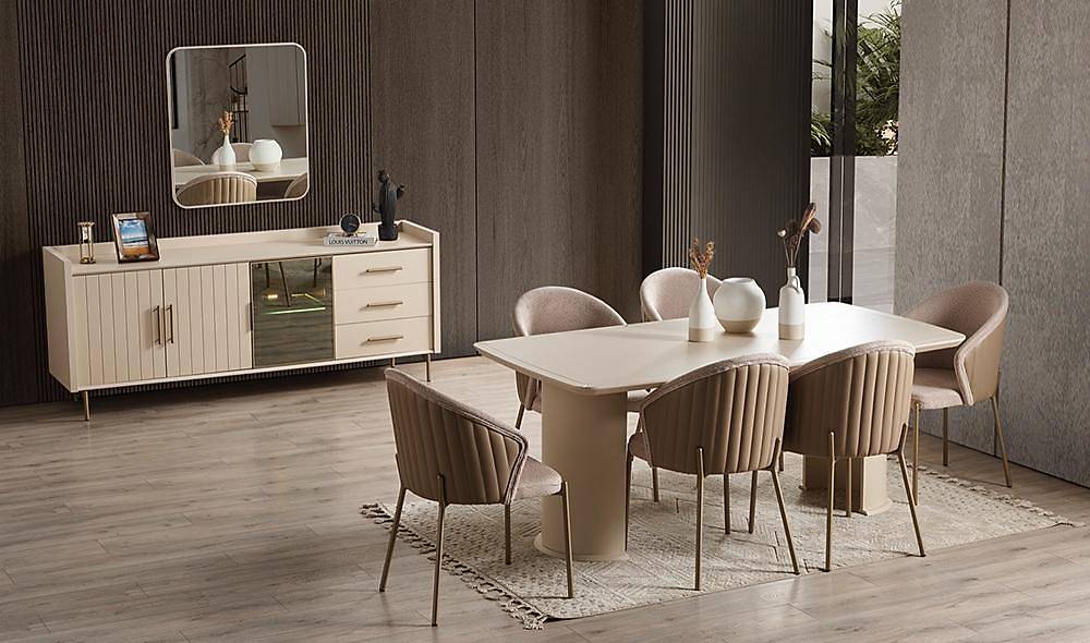 Lukka Yemek Odası - Krem Yemek Odası