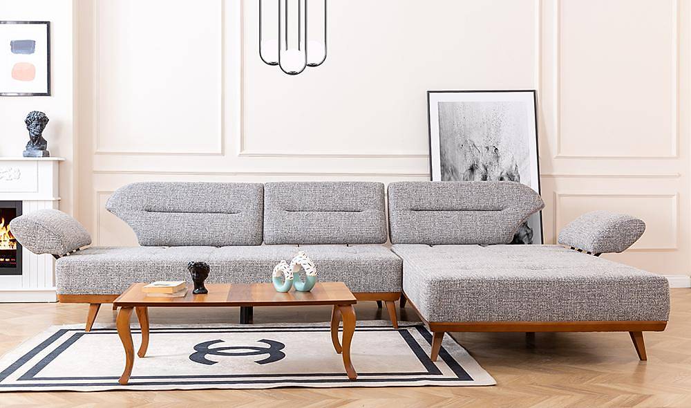 Bruco Köşe Takımı - Gri Köşe Koltuk